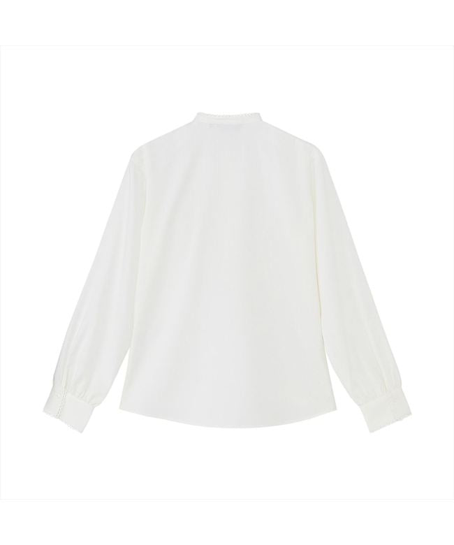 トーキョーシャツ TOKYO SHIRTS 【COFREX】  ピコレース 長袖 レディースデザインシャツ （ホワイト） ホワイト