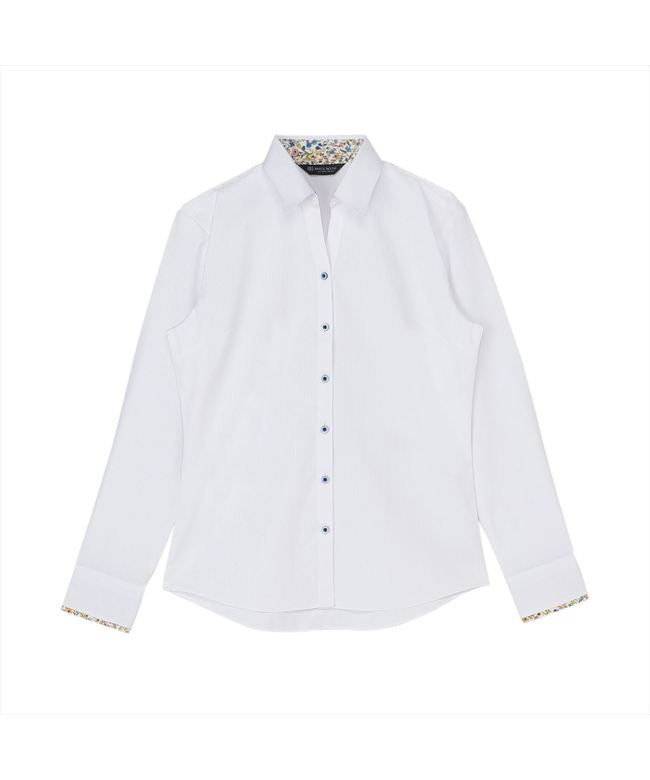 トーキョーシャツ TOKYO SHIRTS 【透け防止】 スキッパー 長袖 形態安定 レディースシャツ （ホワイト） ホワイト