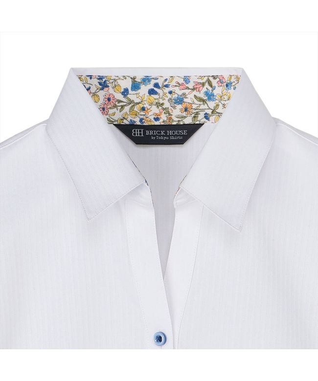 トーキョーシャツ TOKYO SHIRTS 【透け防止】 スキッパー 長袖 形態安定 レディースシャツ （ホワイト） ホワイト