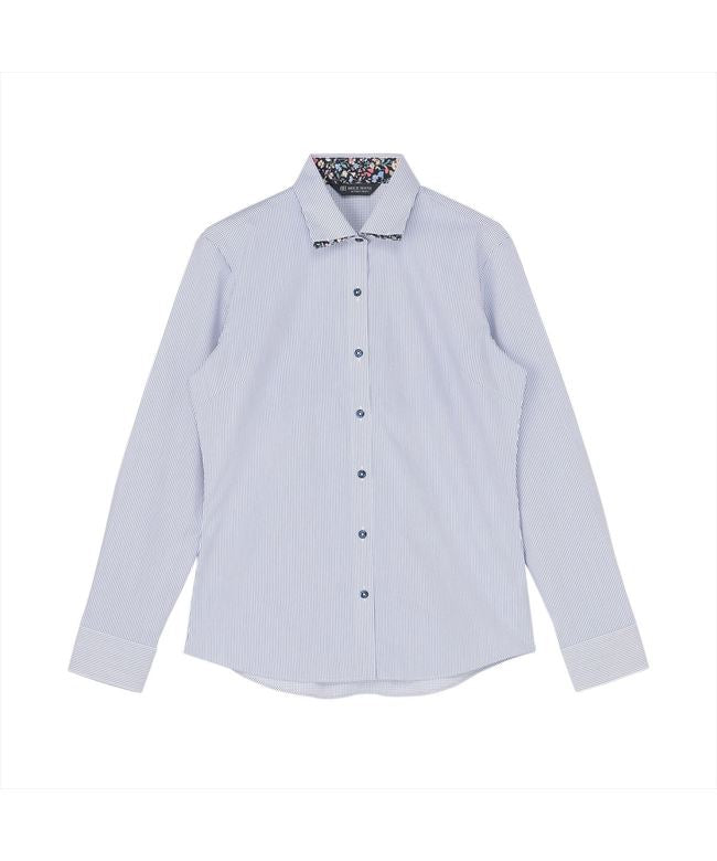 トーキョーシャツ TOKYO SHIRTS 【透け防止】 ワイド 長袖 形態安定 レディースシャツ （ネイビー） ネイビー