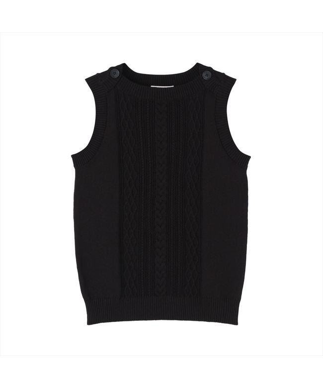 トーキョーシャツ TOKYO SHIRTS ボートネック ニットベスト レディース （ブラック） ブラック