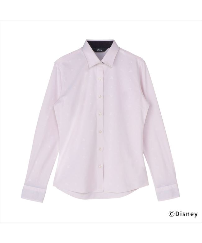 トーキョーシャツ TOKYO SHIRTS 【ディズニー】 ワイド 長袖 形態安定 レディースニットシャツ ストレッチ （ライトピンク） ライトピンク
