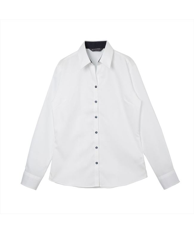 トーキョーシャツ TOKYO SHIRTS 【超形態安定】 スキッパー 長袖 形態安定 綿100% レディースシャツ （ホワイト） ホワイト