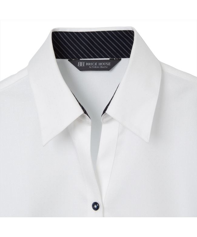 トーキョーシャツ TOKYO SHIRTS 【超形態安定】 スキッパー 長袖 形態安定 綿100% レディースシャツ （ホワイト） ホワイト