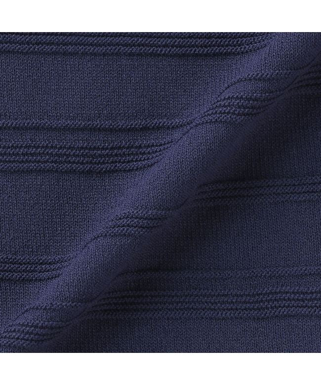 トーキョーシャツ TOKYO SHIRTS ニット 前身タックボーダー クルーネックプルオーバー 五分袖 レディース （パープル） パープル