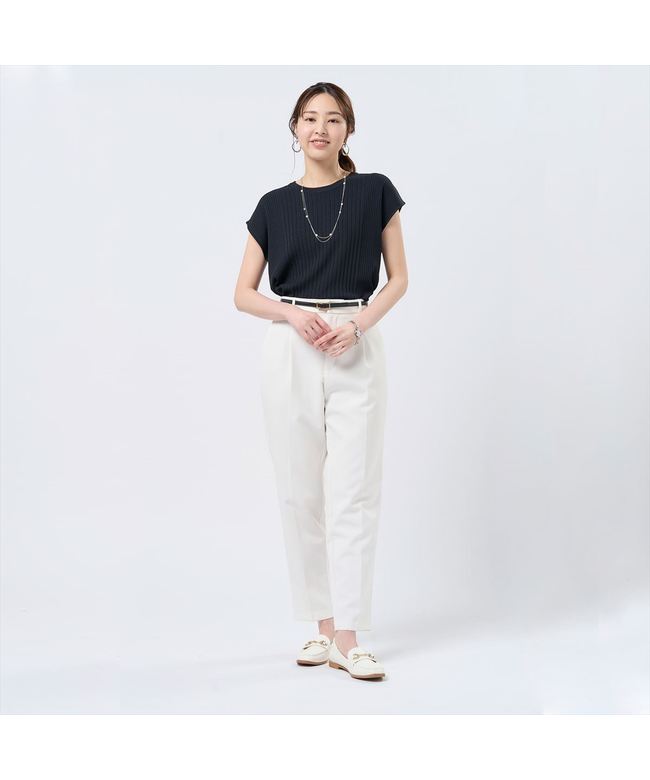 トーキョーシャツ TOKYO SHIRTS ニット リブフレンチ プルオーバー レディース （ブラック） ブラック