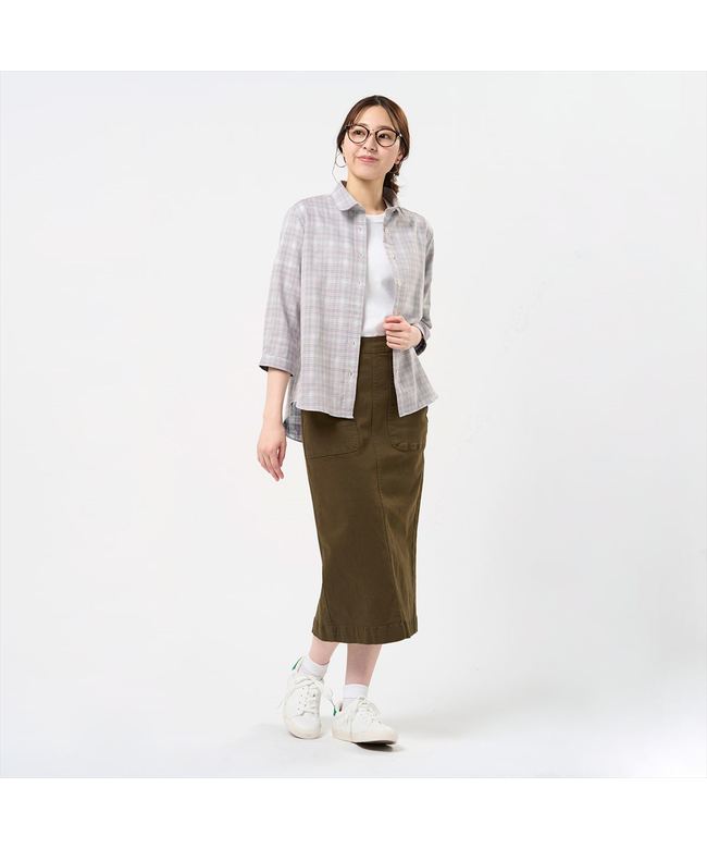 トーキョーシャツ TOKYO SHIRTS 【Pitta Re:)】 カジュアルシャツ Wガーゼ 七分袖 綿100% レディース （オレンジ） オレンジ