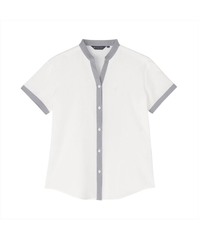 Tokyo Shirts 【COFREX】 Color-block Skipper Blouse Short Sleeve