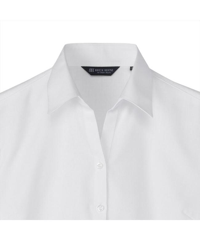 トーキョーシャツ TOKYO SHIRTS 【透け防止】 スキッパー 半袖 形態安定 レディースシャツ （ホワイト） ホワイト