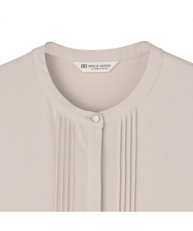 トーキョーシャツ TOKYO SHIRTS ピンタックブラウス フレンチ袖 レディース （グレージュ） グレージュ