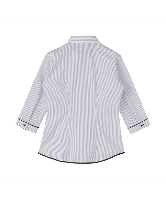 トーキョーシャツ TOKYO SHIRTS 【透け防止】 スキッパー 七分袖 形態安定 レディースシャツ （パープル） パープル