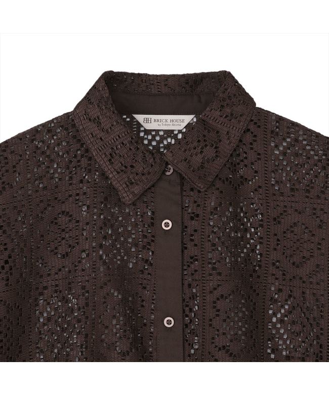 Tokyo Shirts Crochet-style Lace Shirt Blouse 5/5 Sleeve Women's