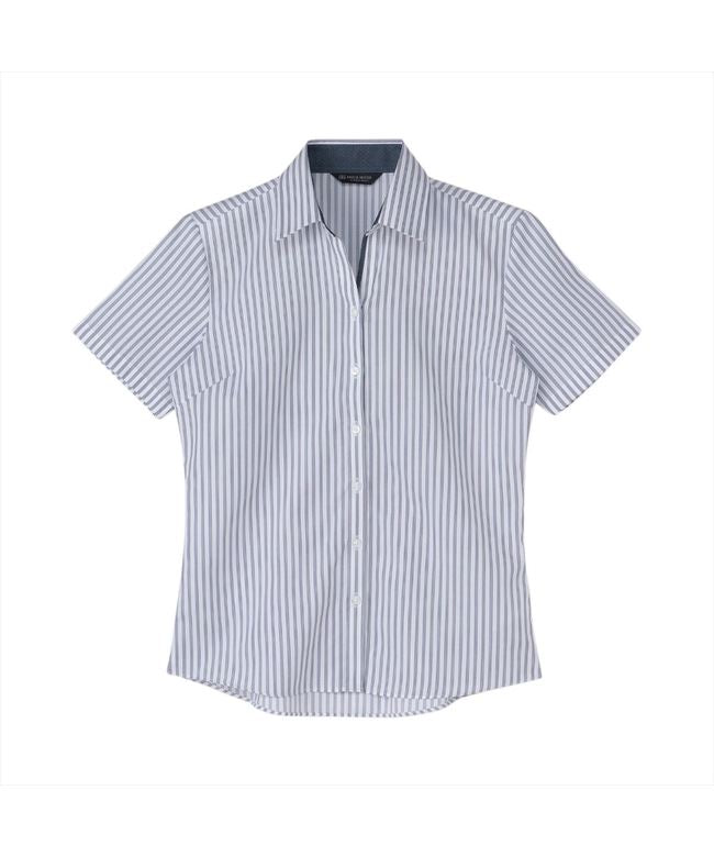 トーキョーシャツ TOKYO SHIRTS 【吸水速乾】 スキッパー 半袖 形態安定 レディースシャツ （ネイビー） ネイビー