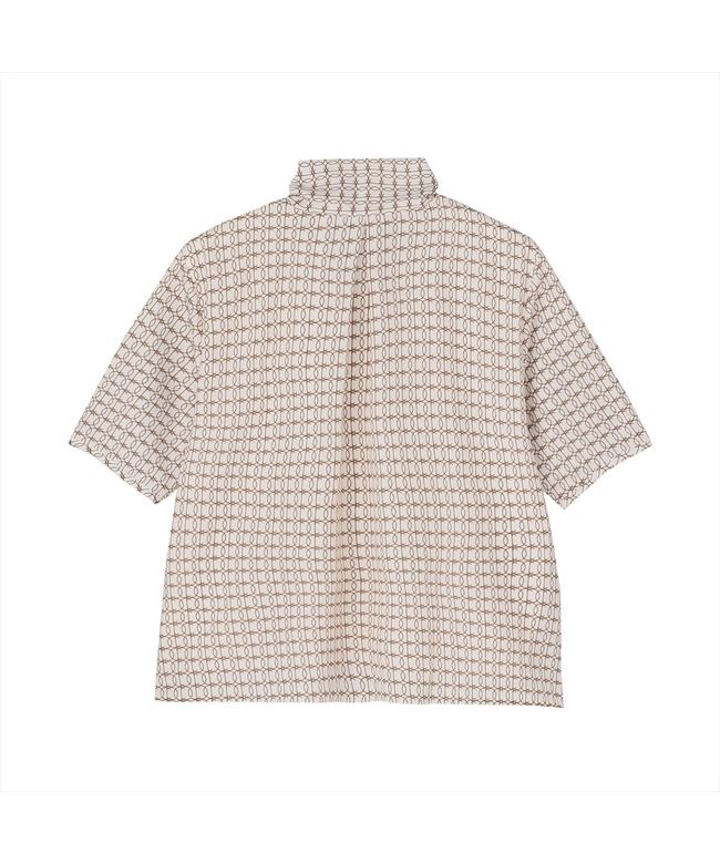 トーキョーシャツ TOKYO SHIRTS ボウタイ プリント ブラウス 五分袖 レディース （ベージュ） ベージュ