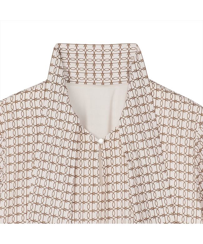 トーキョーシャツ TOKYO SHIRTS ボウタイ プリント ブラウス 五分袖 レディース （ベージュ） ベージュ
