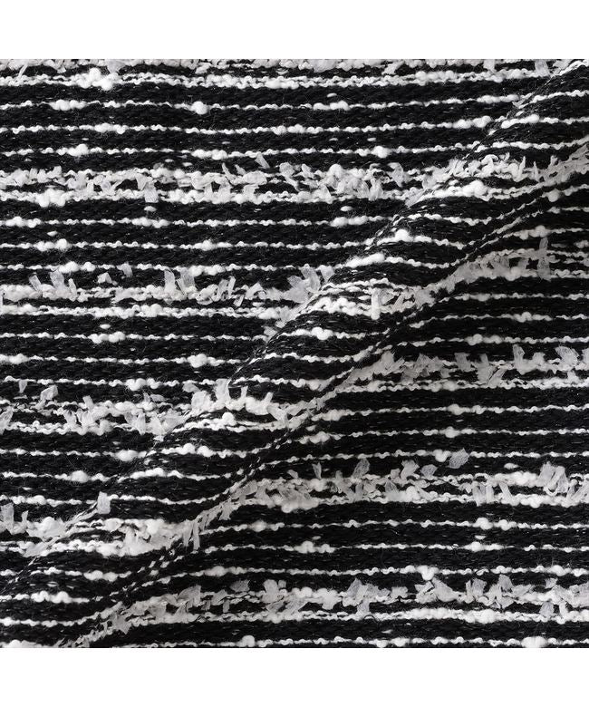 トーキョーシャツ TOKYO SHIRTS ニット 7Gツイード風カーディガン 半袖 レディース （ブラック×ホワイト） ブラック×ホワイト