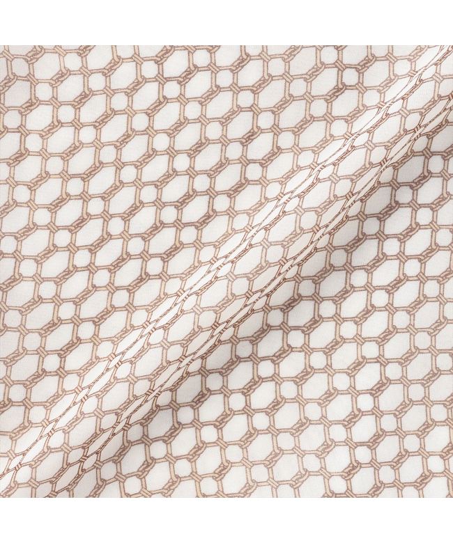 トーキョーシャツ TOKYO SHIRTS 幾何学柄 シフォンブラウス 七分袖 レディース （ブラウン） ブラウン