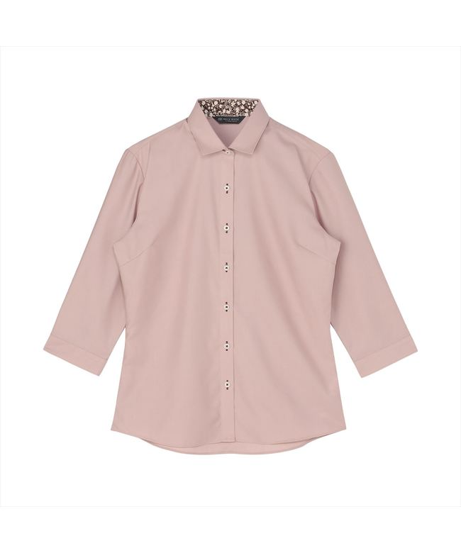 トーキョーシャツ TOKYO SHIRTS ワイド 七分袖 形態安定 レディースシャツ （スモーキーピンク） スモーキーピンク