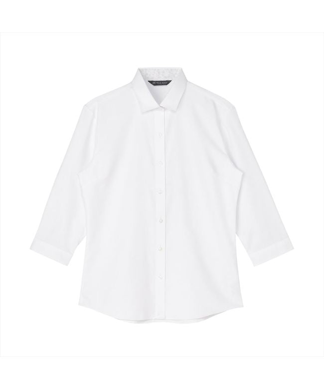 トーキョーシャツ TOKYO SHIRTS 【透け防止】 ワイド 七分袖 形態安定 レディースシャツ （ホワイト） ホワイト