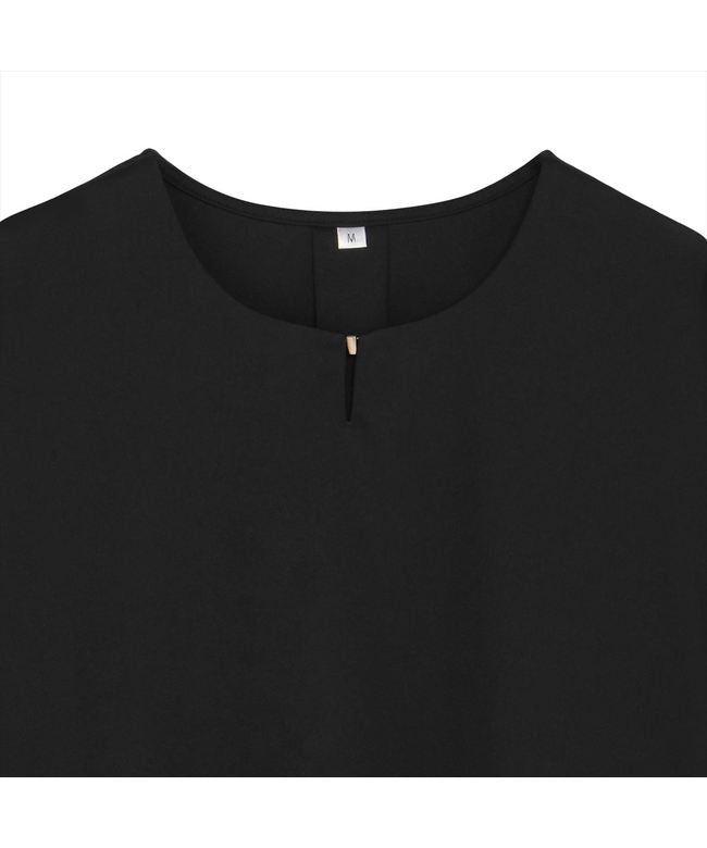 トーキョーシャツ TOKYO SHIRTS フレア袖 シアーブラウス 七分袖 レディース （ブラック） ブラック