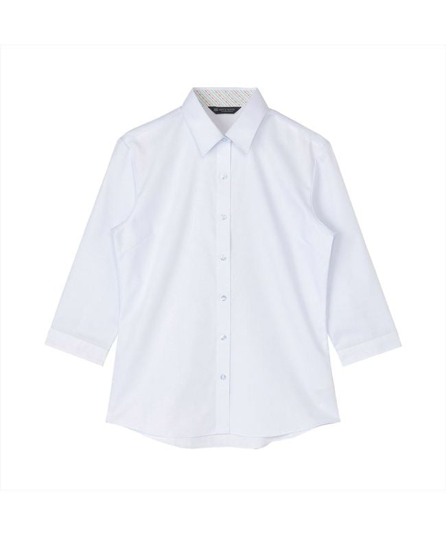 トーキョーシャツ TOKYO SHIRTS 【透け防止】 レギュラー 七分袖 形態安定 レディースシャツ （サックス） サックス