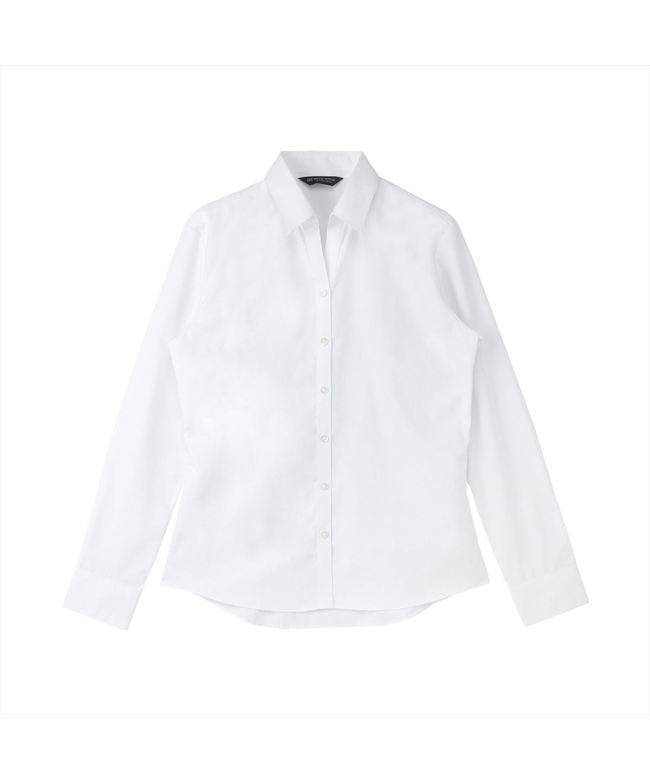 トーキョーシャツ TOKYO SHIRTS 【透け防止・白無地】 スキッパー 長袖 形態安定 レディースシャツ （ホワイト） ホワイト