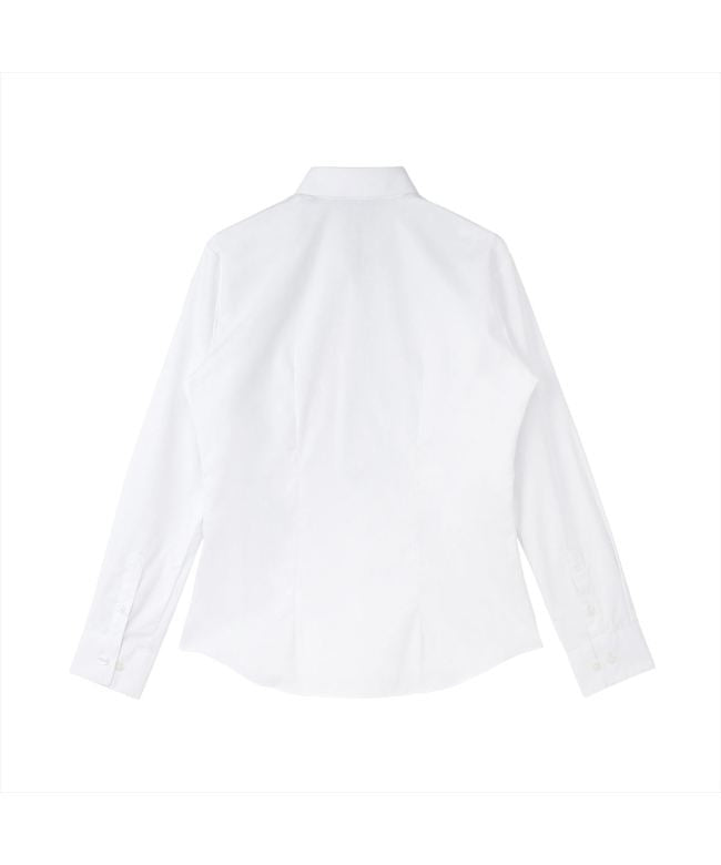 トーキョーシャツ TOKYO SHIRTS 【透け防止・白無地】 スキッパー 長袖 形態安定 レディースシャツ （ホワイト） ホワイト