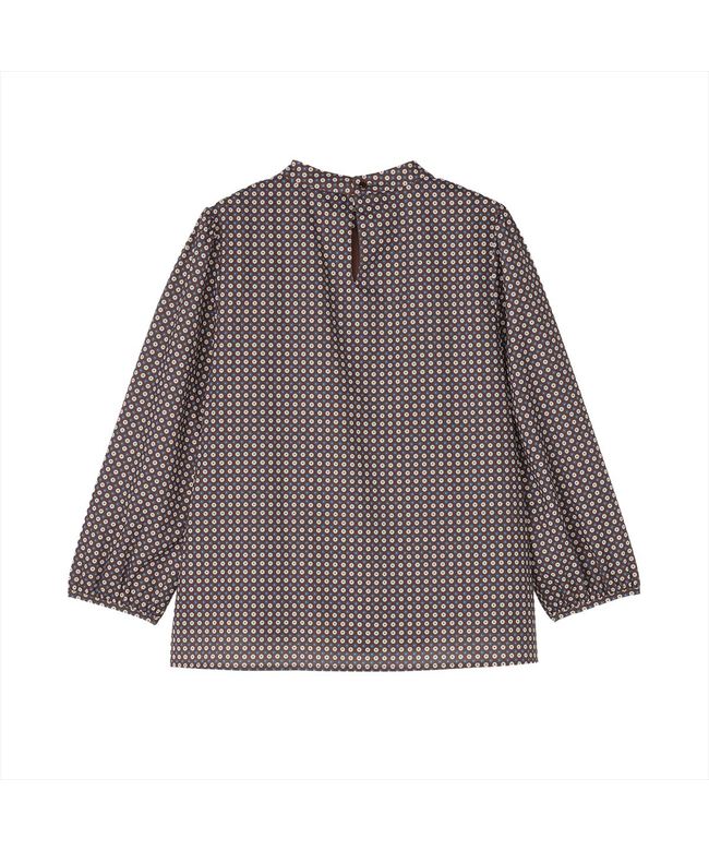 トーキョーシャツ TOKYO SHIRTS スタンドタック プリントブラウス 長袖 レディース （ブラウン） ブラウン