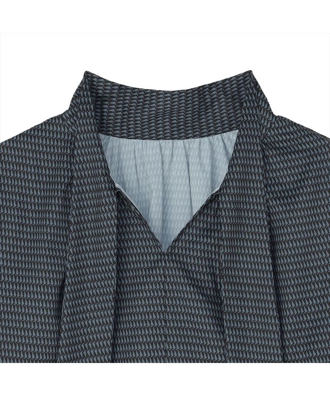 トーキョーシャツ TOKYO SHIRTS リボンボウタイ プリントブラウス 長袖 レディース （グレー） グレー