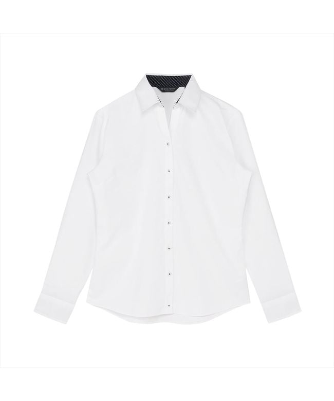 トーキョーシャツ TOKYO SHIRTS 【透け防止】 スキッパー 長袖 形態安定 レディースシャツ （ホワイト） ホワイト