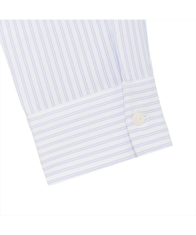 トーキョーシャツ TOKYO SHIRTS 【COFREX】 前立ミニフリルブラウス 長袖 レディースデザインシャツ （ブルー） ブルー