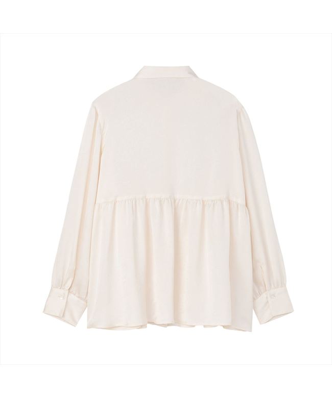 トーキョーシャツ TOKYO SHIRTS クラッシュスエード ペプラムシャツブラウス 長袖 レディース （オフホワイト） オフホワイト