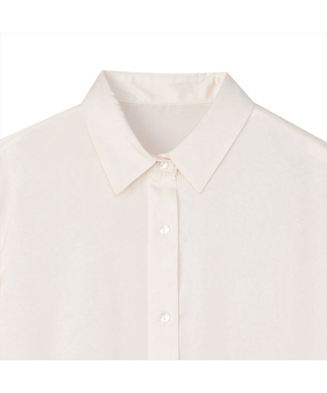 トーキョーシャツ TOKYO SHIRTS クラッシュスエード ペプラムシャツブラウス 長袖 レディース （オフホワイト） オフホワイト