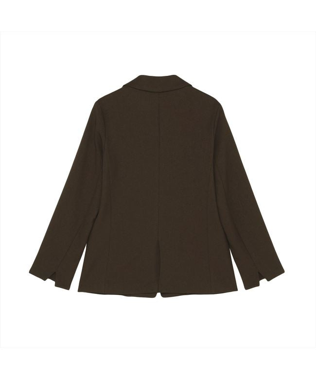 トーキョーシャツ TOKYO SHIRTS ウーリッシュ素材 テーラード ジャケット 長袖 セットアップ可能 レディース （ブラウン） ブラウン