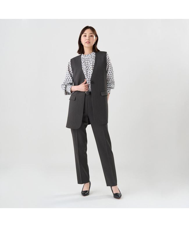 トーキョーシャツ TOKYO SHIRTS ロングジレ セットアップ可能 レディース （グレー） グレー