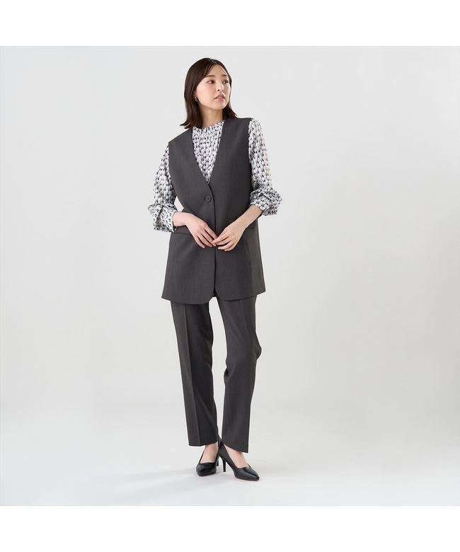 トーキョーシャツ TOKYO SHIRTS ロングジレ セットアップ可能 レディース （グレー） グレー