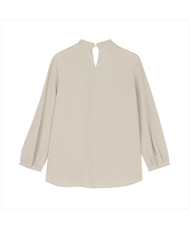 トーキョーシャツ TOKYO SHIRTS シルキーサテン パーツ付ボウタイ ブラウス 長袖 レディース （ベージュ） ベージュ