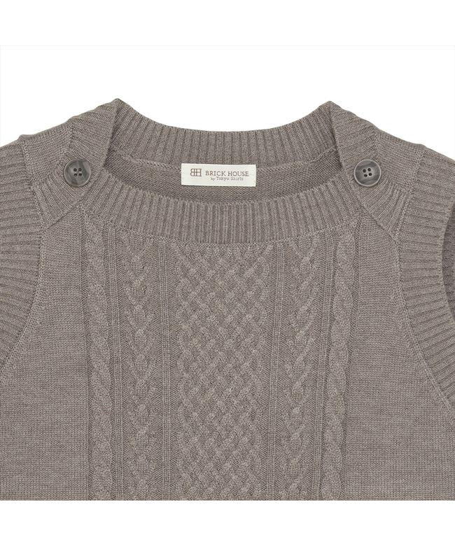 トーキョーシャツ TOKYO SHIRTS ニット アンチピリング ボートネック ベスト レディース （アッシュブラウン） アッシュブラウン