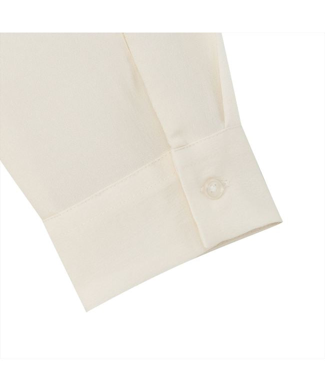 トーキョーシャツ TOKYO SHIRTS サテン ワイドシルエット レギュラー衿 シャツ 長袖 レディース （オフホワイト） オフホワイト