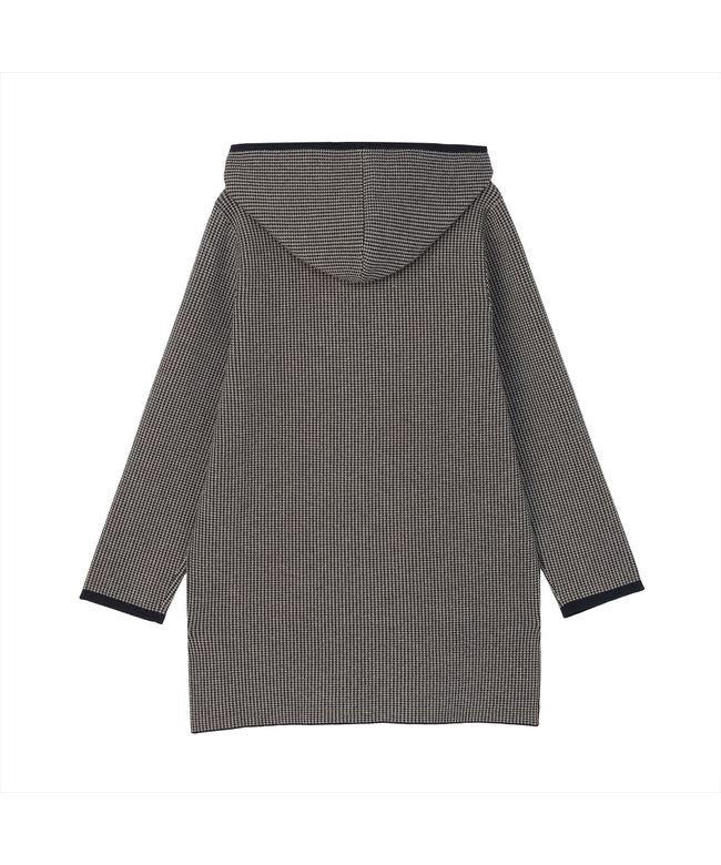 トーキョーシャツ TOKYO SHIRTS アウター 千鳥格子柄ジャカード フード付き コーディガン レディース （ダークネイビー×ベージュ） ダークネイビー×ベージュ