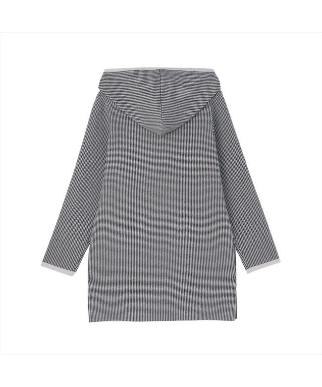 トーキョーシャツ TOKYO SHIRTS アウター 千鳥格子柄ジャカード フード付き コーディガン レディース （ライトグレー×チャコール） ライトグレー×チャコール