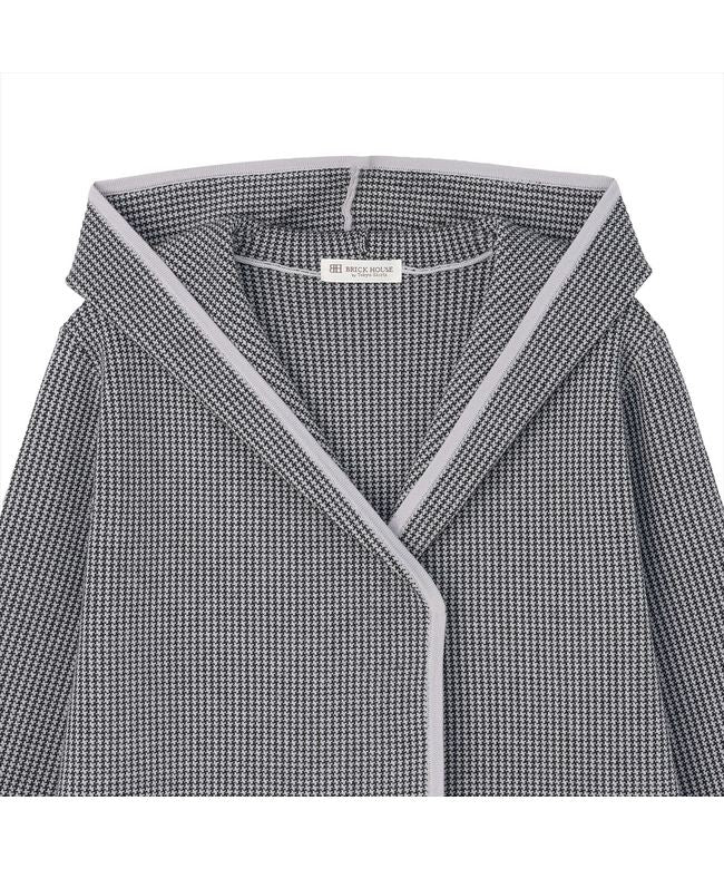 トーキョーシャツ TOKYO SHIRTS アウター 千鳥格子柄ジャカード フード付き コーディガン レディース （ライトグレー×チャコール） ライトグレー×チャコール