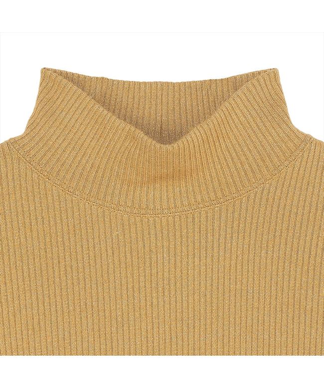 トーキョーシャツ TOKYO SHIRTS 【Pitta Re:)】 ニット ラメテレコ ハイネック プルオーバー レディース （マスタード） マスタード