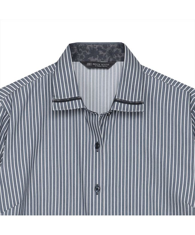 トーキョーシャツ TOKYO SHIRTS 【透け防止】 ワイド 長袖 形態安定 レディースシャツ （ネイビー） ネイビー