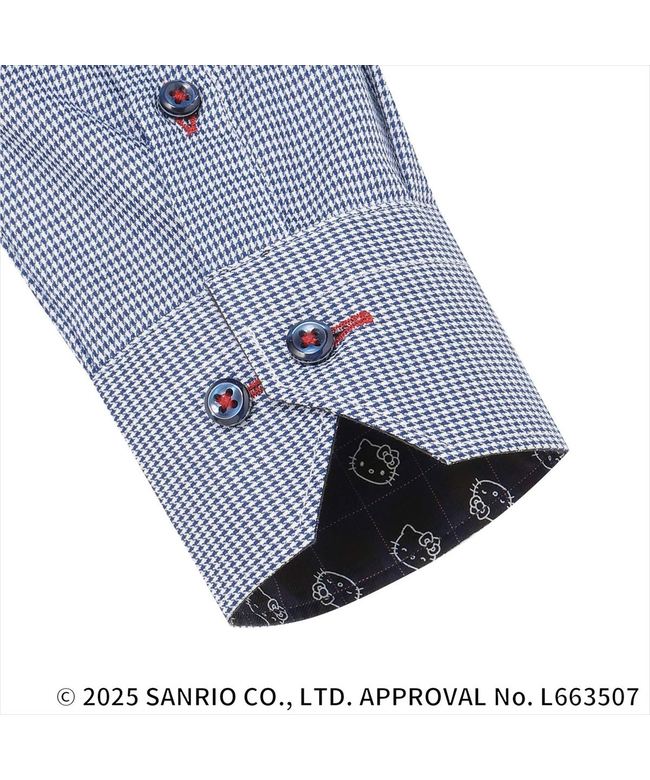 トーキョーシャツ TOKYO SHIRTS 【HELLO? KITTY×TOKYO? SHIRTS】 ワイド 長袖 形態安定 レディースシャツ （ネイビー） ネイビー