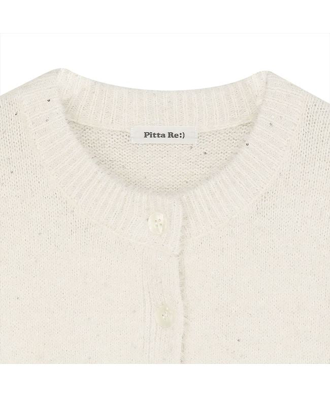 トーキョーシャツ TOKYO SHIRTS 【Pitta Re:)】 ニット スパンコール クルーネック カーディガン レディース （オフホワイト） オフホワイト