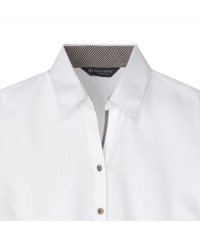 トーキョーシャツ TOKYO SHIRTS 【透け防止】 スキッパー 長袖 形態安定 レディースシャツ （ホワイト） ホワイト