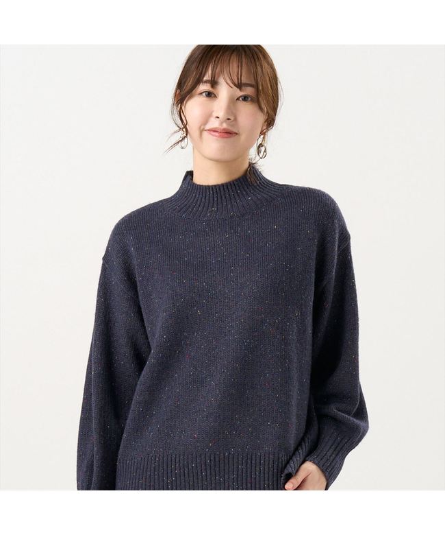 トーキョーシャツ TOKYO SHIRTS 【Pitta Re:)】 ニット 畔ハイネック プルオーバー レディース （ネイビー） ネイビー