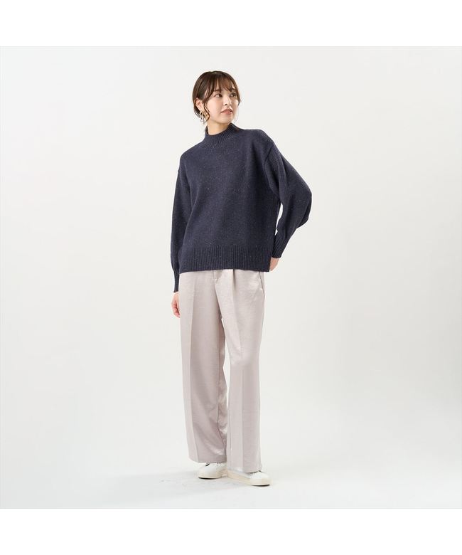 トーキョーシャツ TOKYO SHIRTS 【Pitta Re:)】 ニット 畔ハイネック プルオーバー レディース （ネイビー） ネイビー