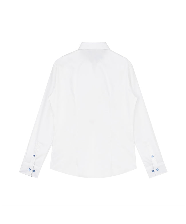トーキョーシャツ TOKYO SHIRTS 【超形態安定】 スキッパー 長袖 形態安定 綿100% レディースシャツ （ホワイト） ホワイト